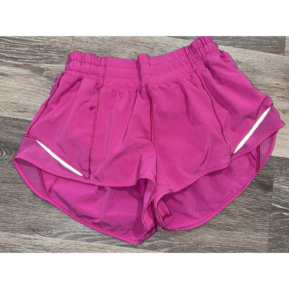 Lululemon Hotty Hot Shorts in a vibrant sonic pink 4 Inseam 2"